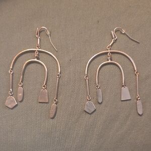 Rose Gold Dangle Arch Earrings - Women Jewelry